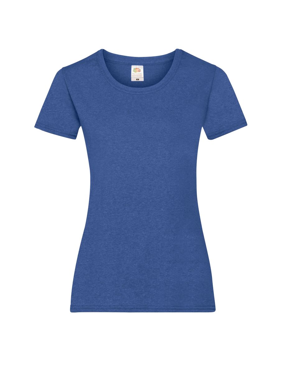 Fruit Of The Loom Ladies/Womens Lady-Fit Valueweight Short Sleeve T-Shirt (Pack Of 5) - Retro Heather Royal