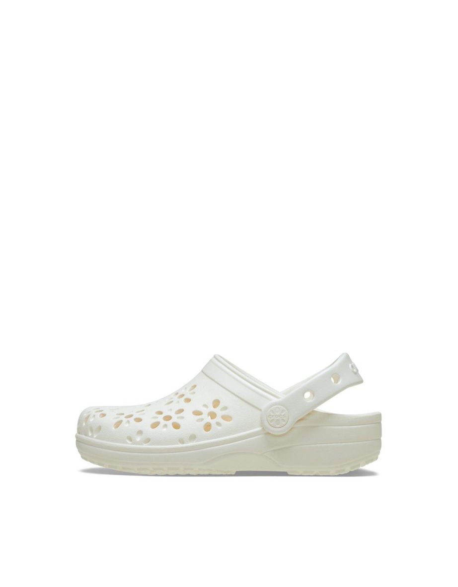 Classic Floral Cut Out Clog Kids Chalk