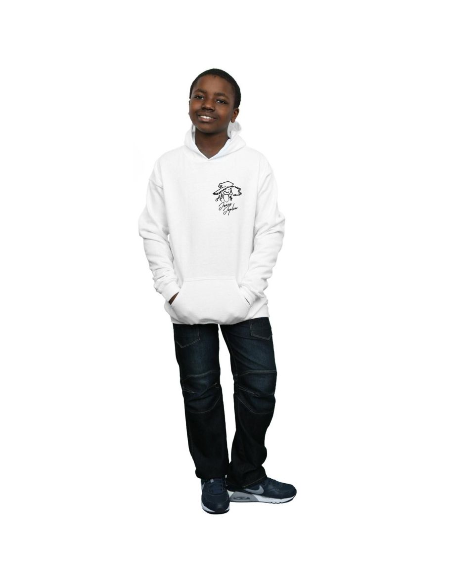 Janis Joplin Boys Outline Sketched Hoodie - White - 3