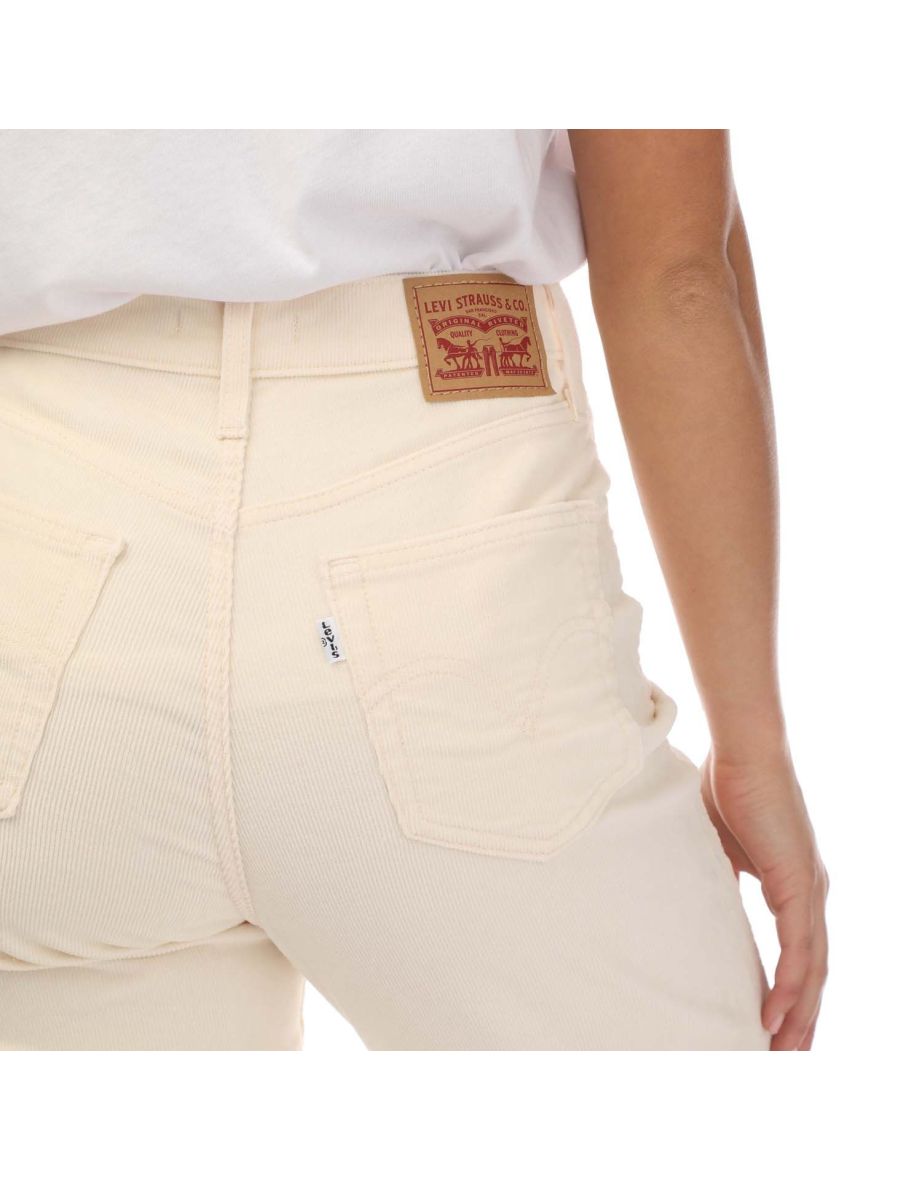 Women's Levis High Waisted Mom Corduroy Jeans in White - 2