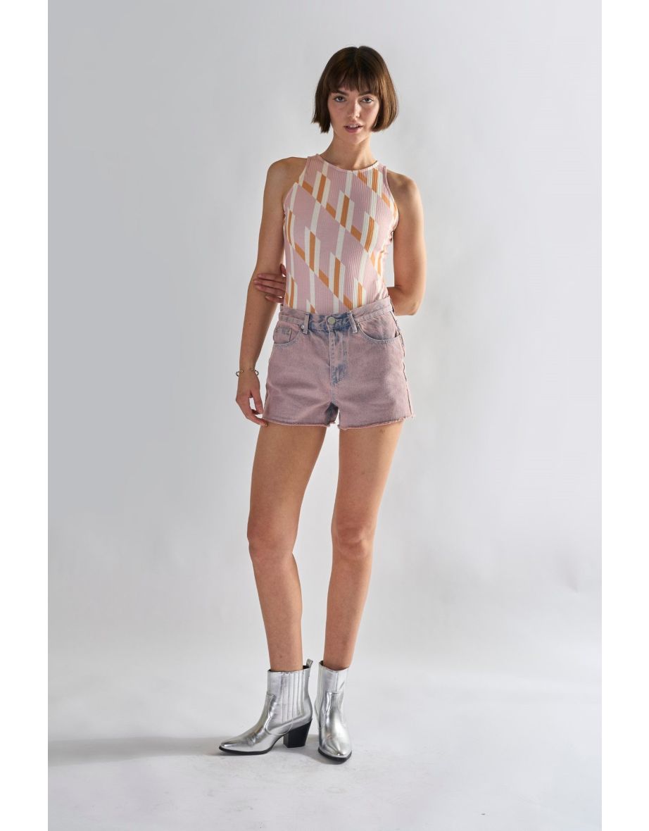 Glamorous Retro Geo High Neck Bodysuit