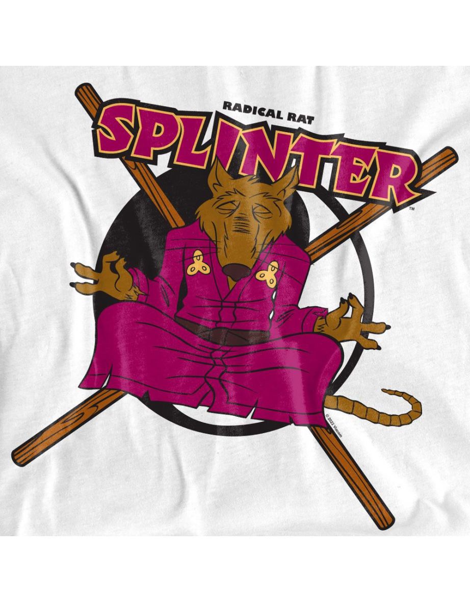 Teenage Mutant Ninja Turtles Unisex Adult Radical Rat Splinter T-Shirt - White - 3