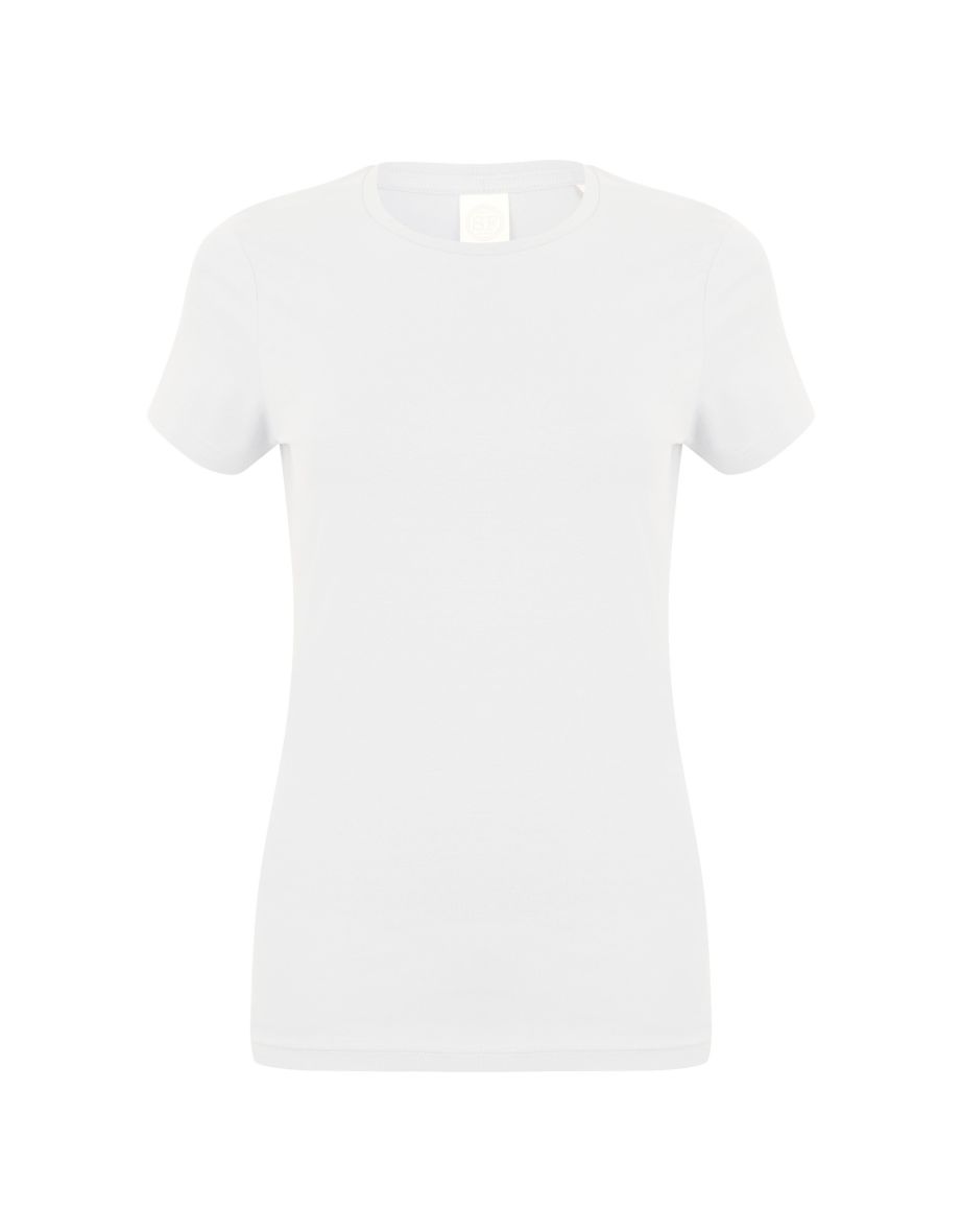 Skinni Fit Womens/Ladies Feel Good Stretch Short Sleeve T-Shirt - White