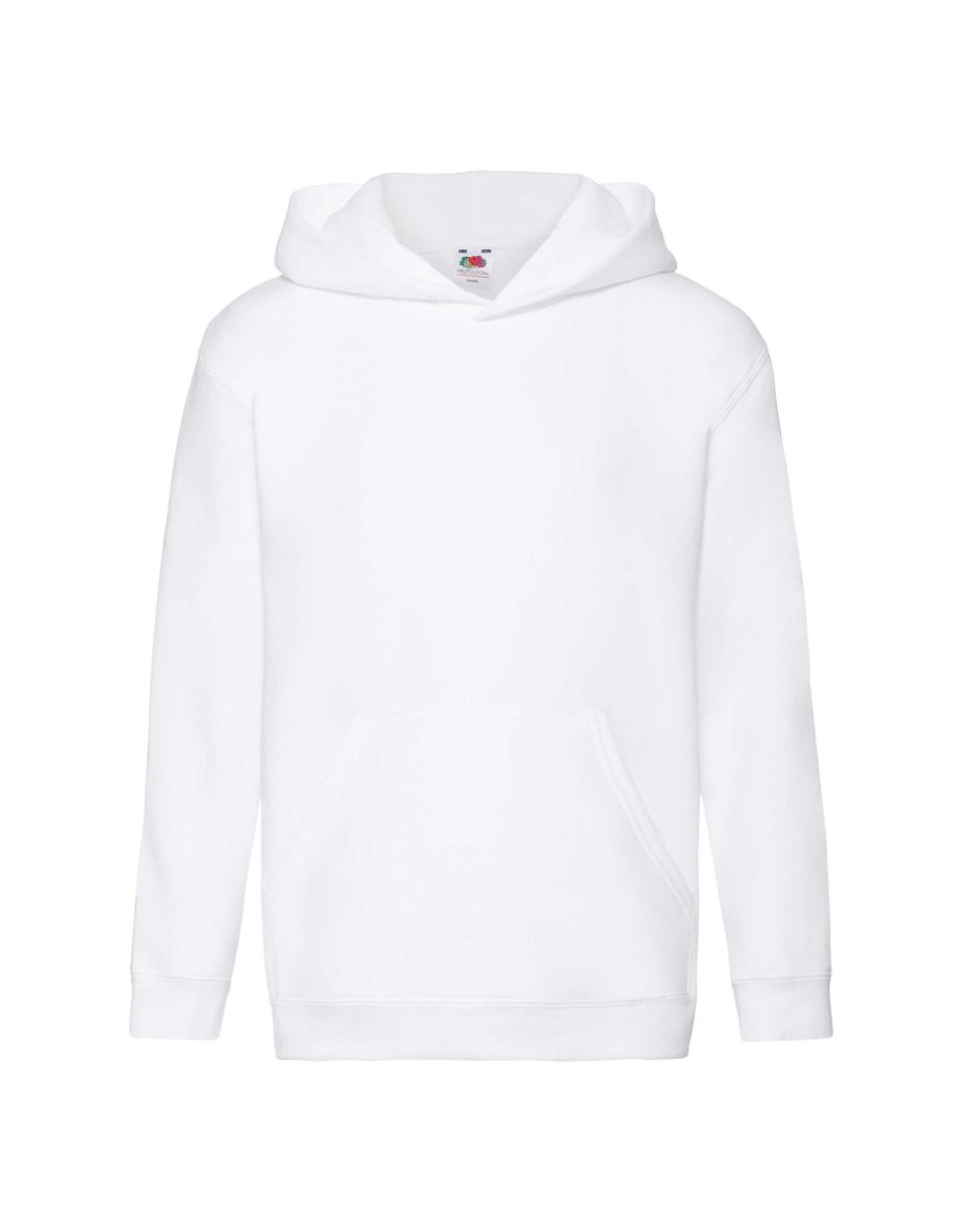 Fruit Of The Loom Kids Unisex Premium 70/30 Hooded Sweatshirt / Hoodie - White