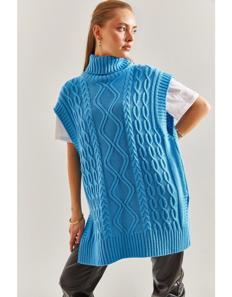 Women's Turtleneck Hair Braided Knitwear Sweater