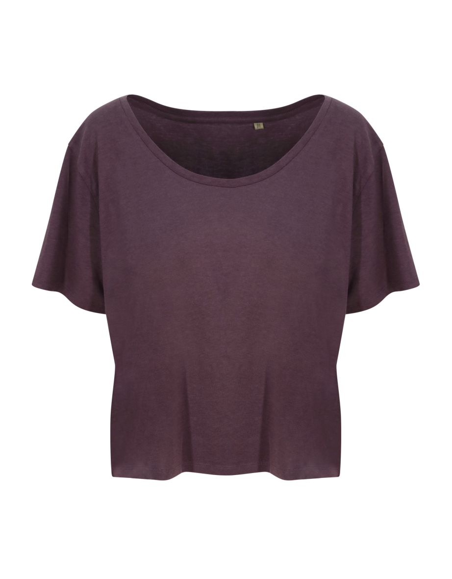 Ecologie Womens/Laides Daintree EcoViscose Cropped T-Shirt - Wild Mulberry