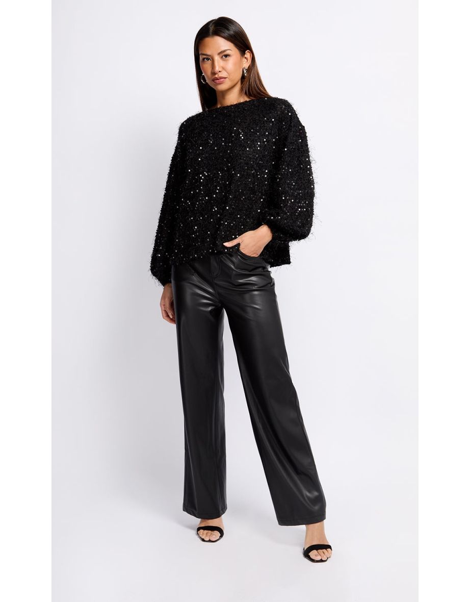 Black PU Trousers by Vogue Williams