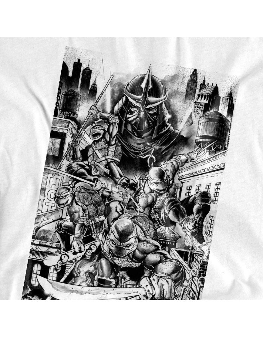 Teenage Mutant Ninja Turtles Unisex Adult Take Down Shredder T-Shirt - White - 3