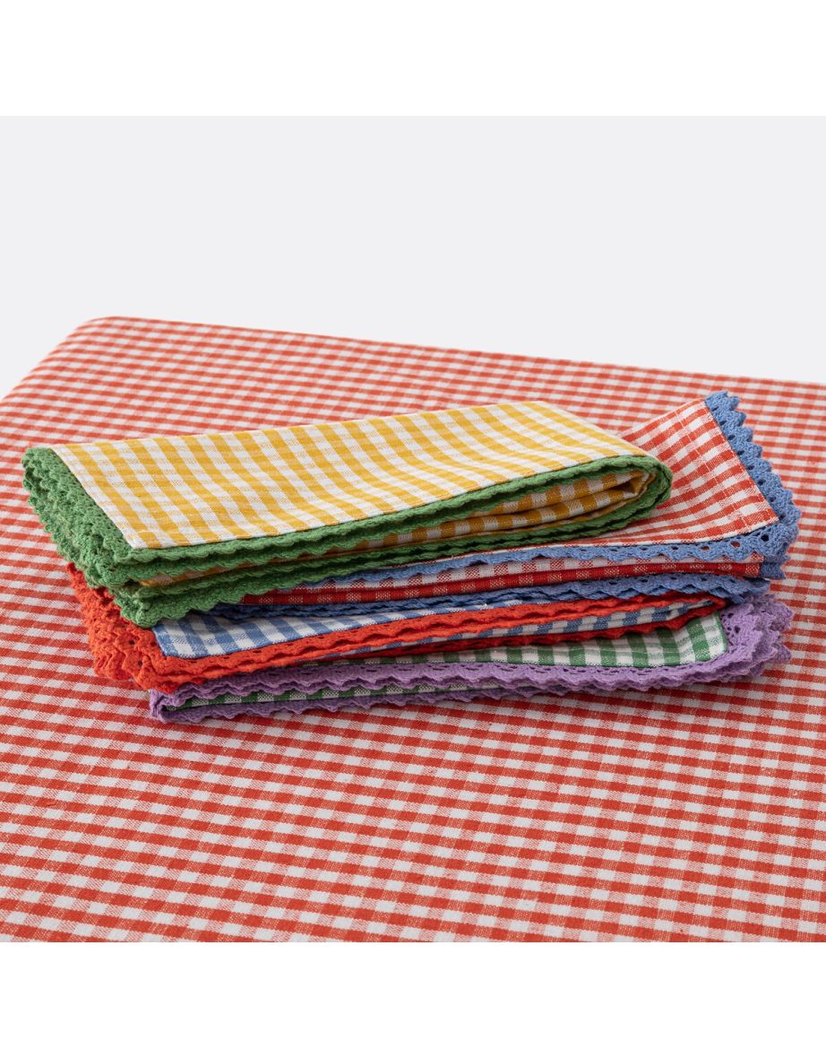 Trattoria Gingham Cotton and Linen Tablecloth - 6