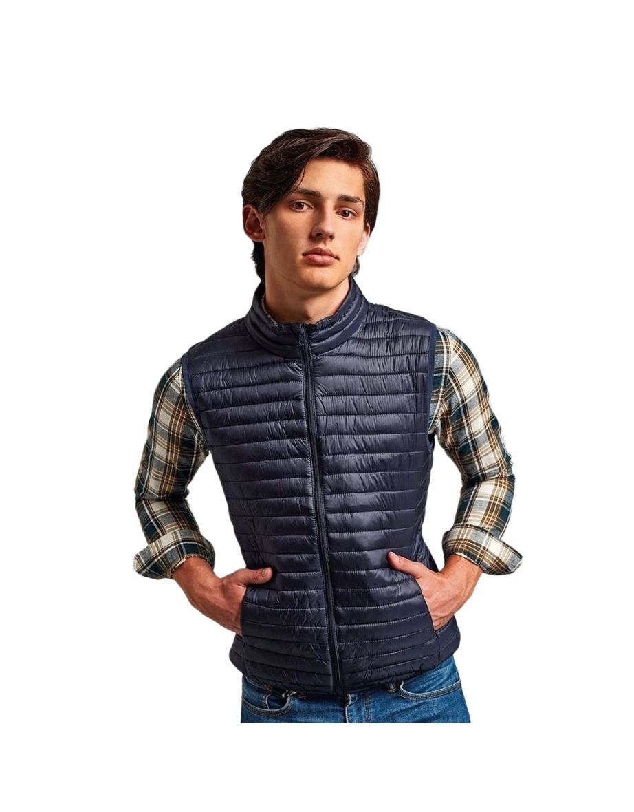 Shop 2786 Mens Tribe Fineline Padded Gilet Bodywarmer Navy Online in Oman VogaCloset