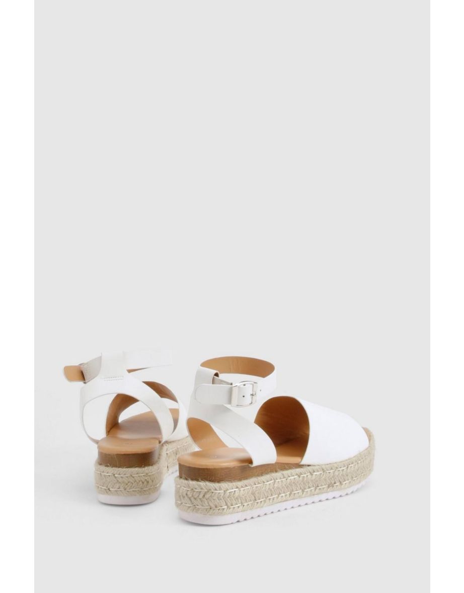 2 Part Espadrille Flatform - white - 3