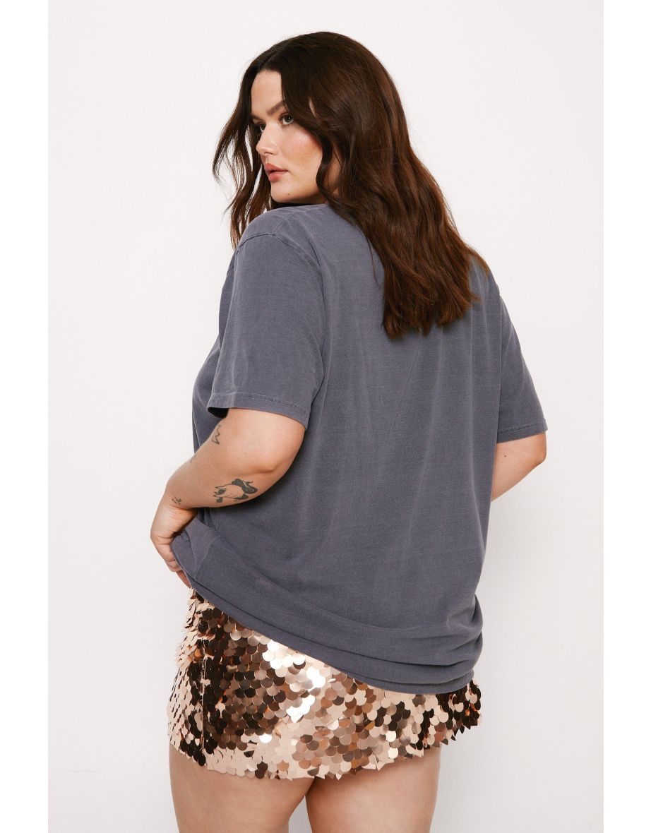 Plus Size Kiss Overdyed Graphic T-shirt - 3