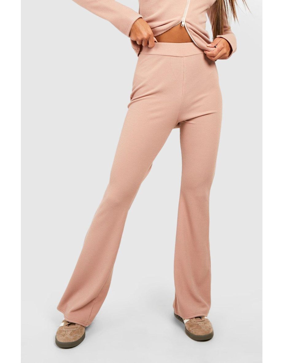 Ribbed Skinny Flared Trouser - camel - 3