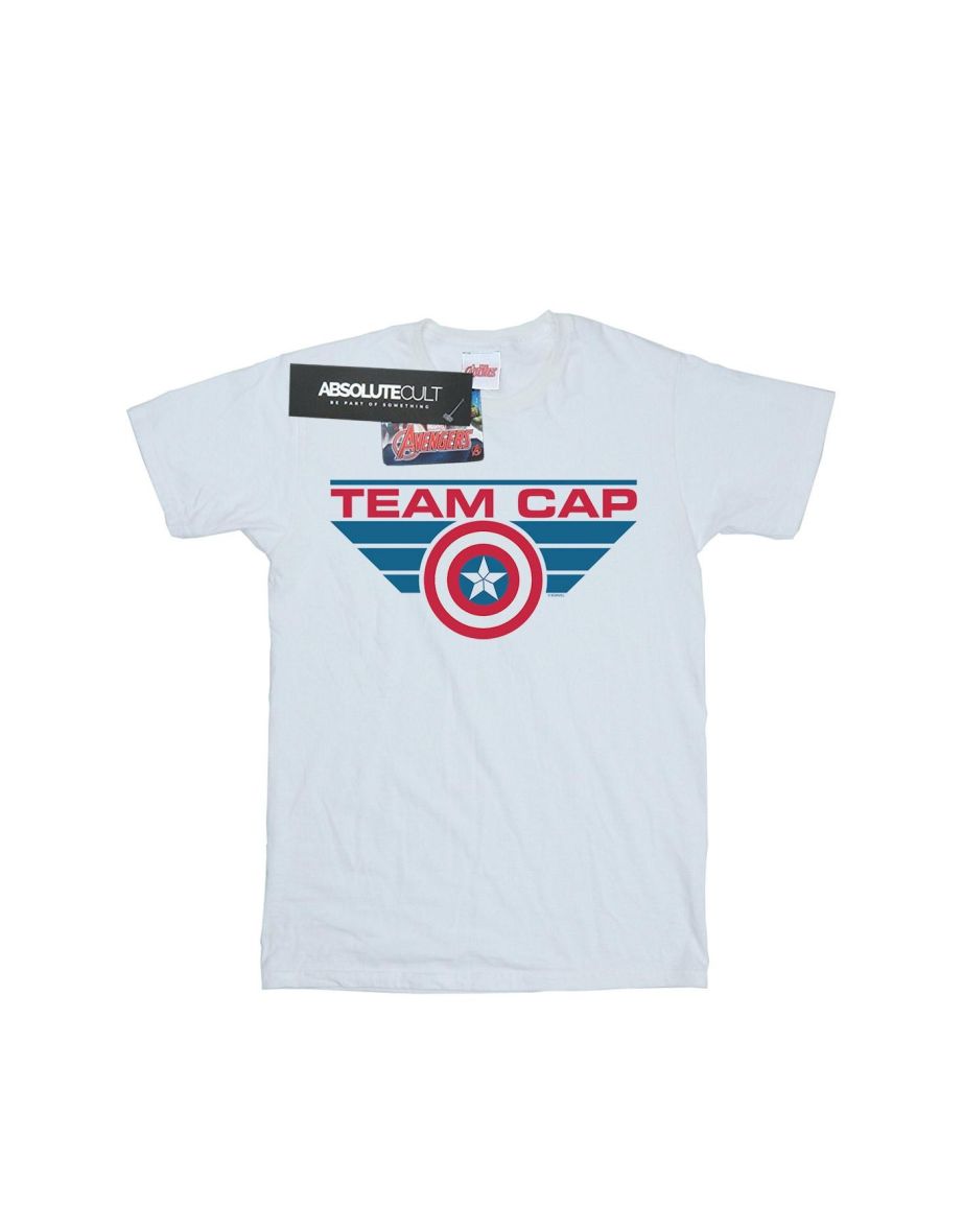 Marvel Girls Captain America Civil War Team Cap Cotton T-Shirt - White - 1