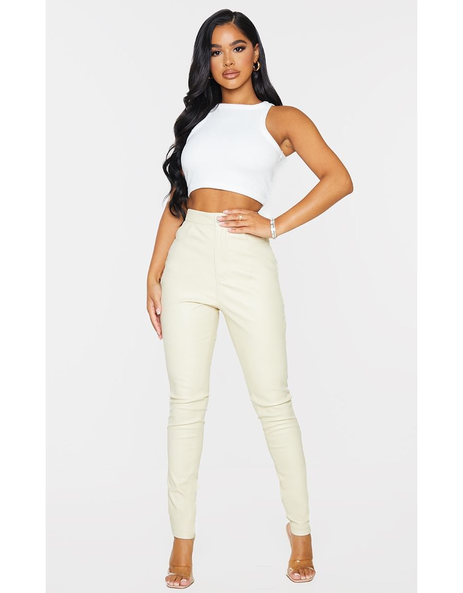 Reiss Petite Hailey Pull On Trousers Cream at John Lewis  Partners