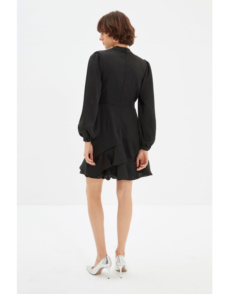 Black Ruffle Dress - 4