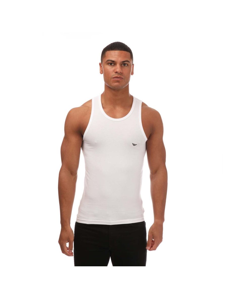 Men's Armani Knitted Vest Top in White