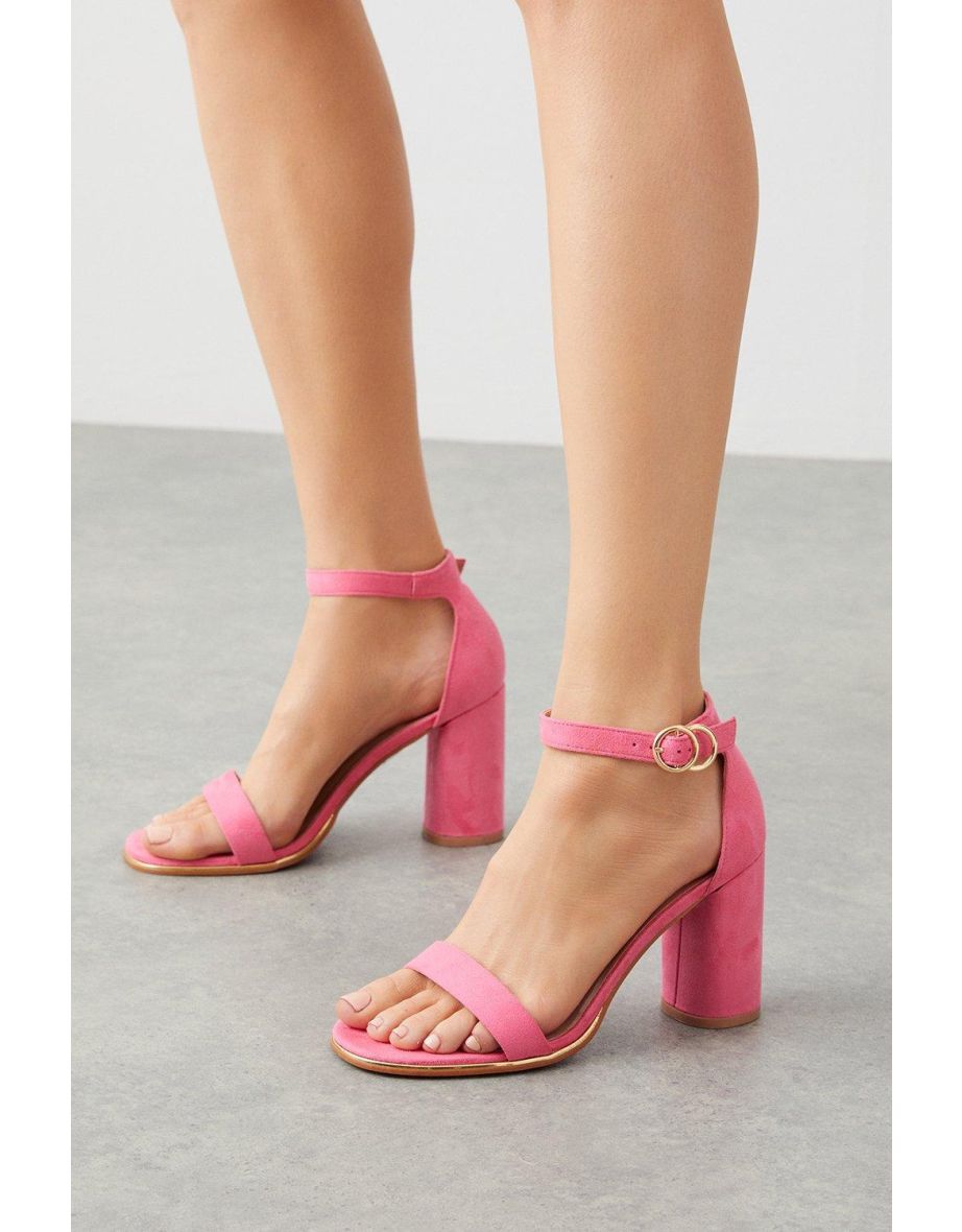 LIMITED COLLECTION Hot Pink Block Heel Sandal In Wide E Fit