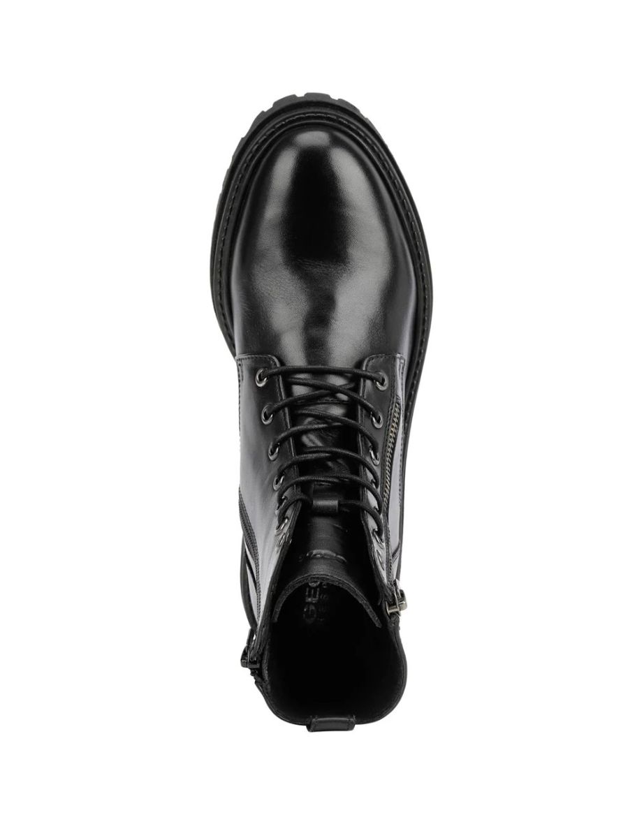 Geox Womens/Ladies D Iridea F Leather Ankle Boots - Black - 3
