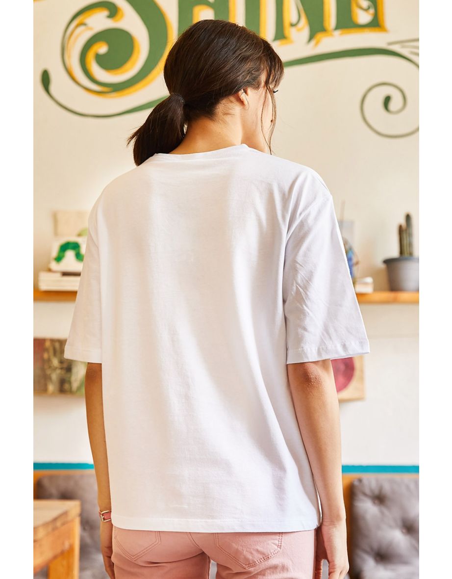 T-Shirt - White - Regular fit - 4
