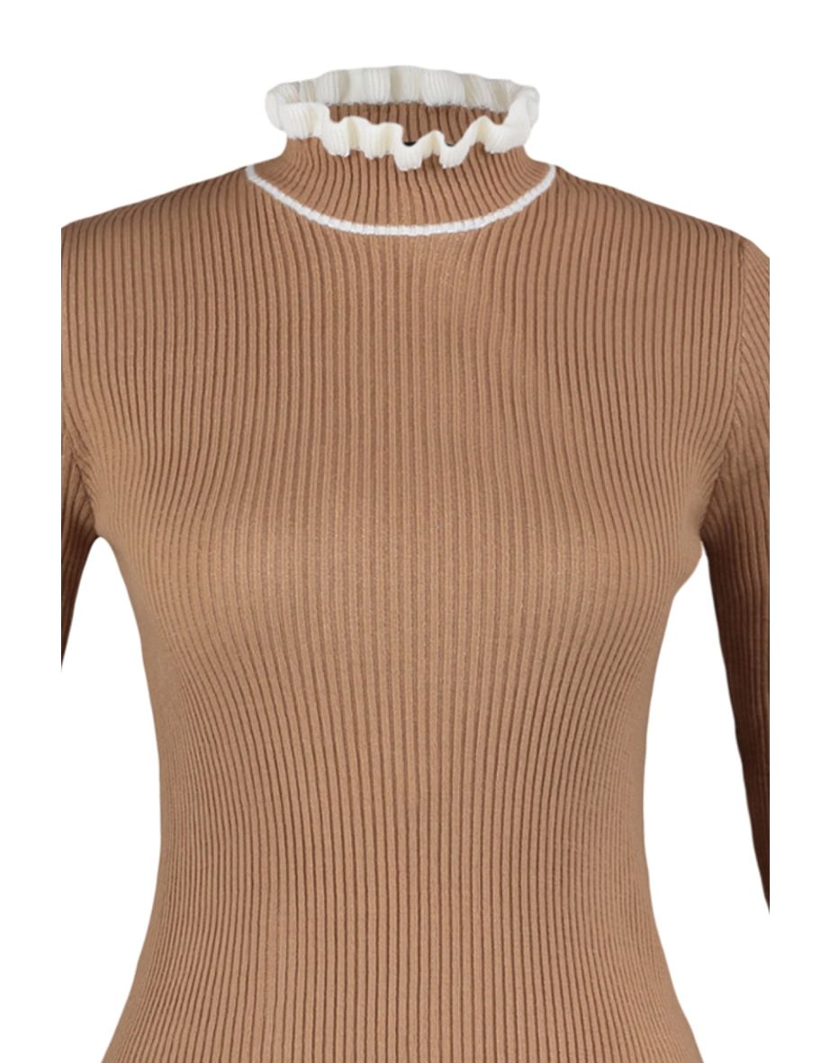 Camel Color Block Knitwear Sweater - 7