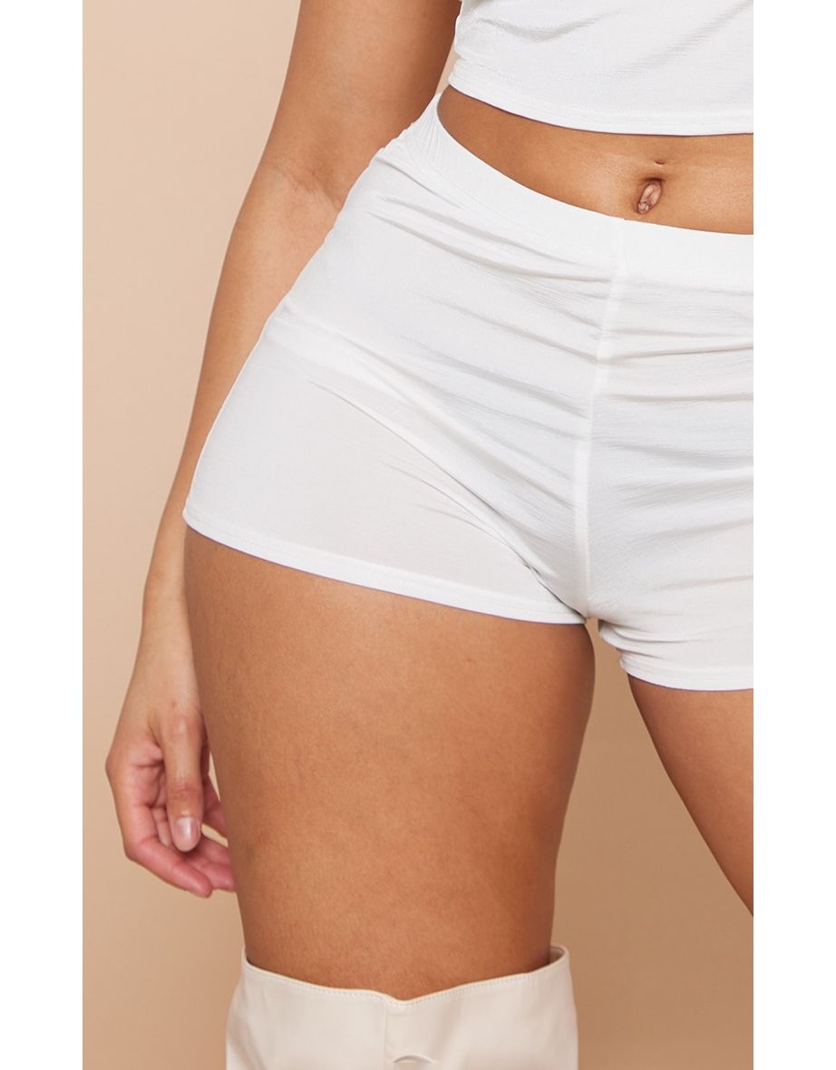 Shape White Slinky Hot Pants - 4