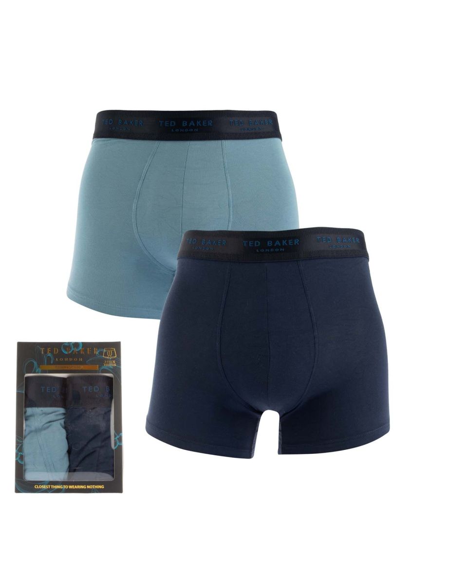 Men's Ted Baker 2 Pack of Modal Trunks in Blue