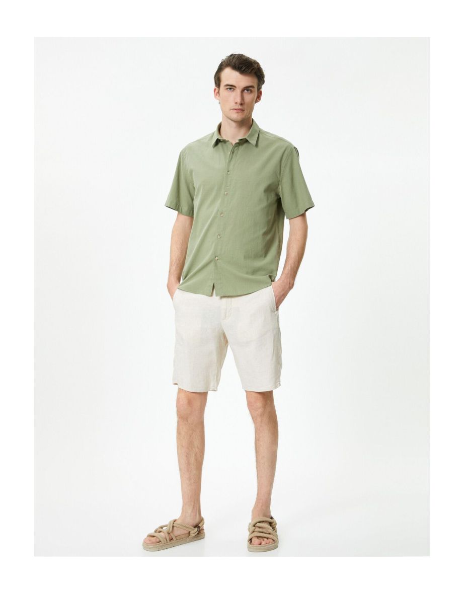 Summer Shirt with Short Sleeves, Classic Collar With Buttons