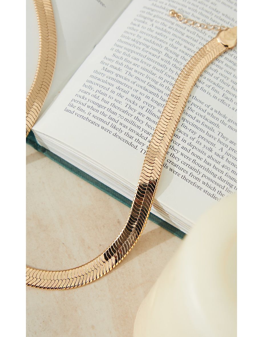 Recycled Gold Chunky Snake Chain Necklace - 3