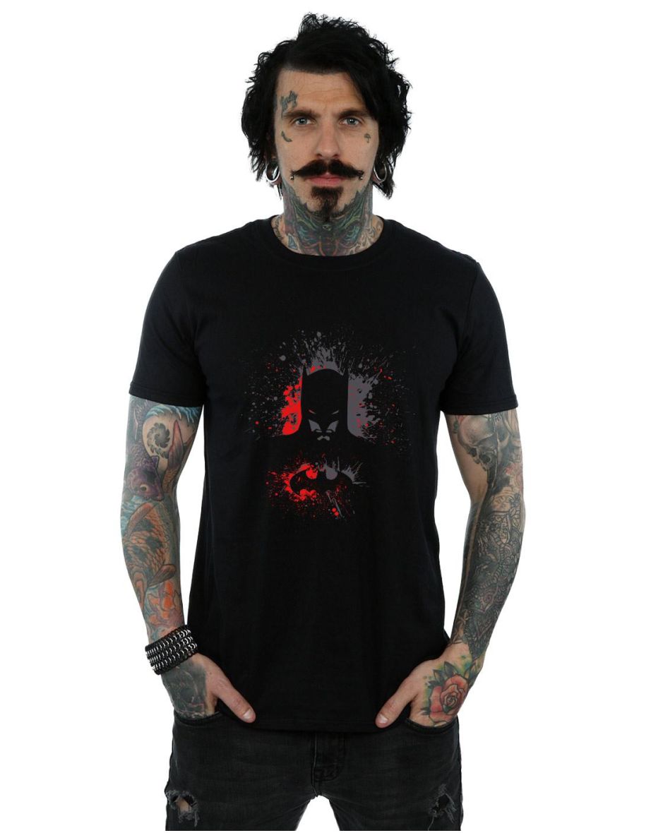 DC Comics Mens Batman Splash T-Shirt - Black