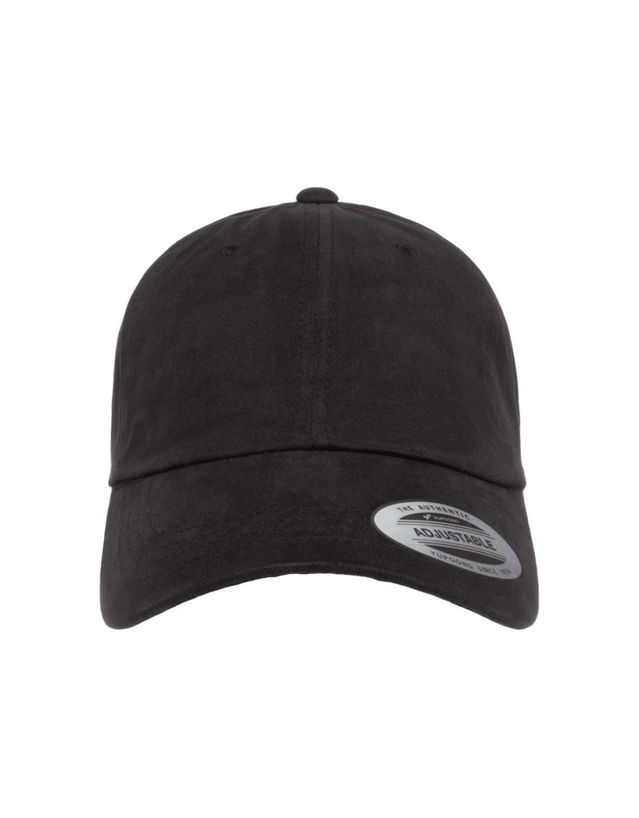 Flexfit By Yupoong Peached Cotton Twill Dad Cap - Black