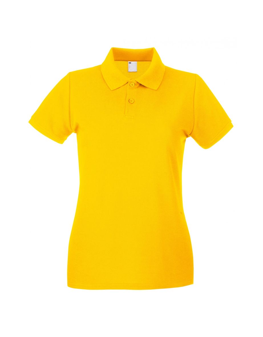 Womens/Ladies Fitted Short Sleeve Casual Polo Shirt - Gold