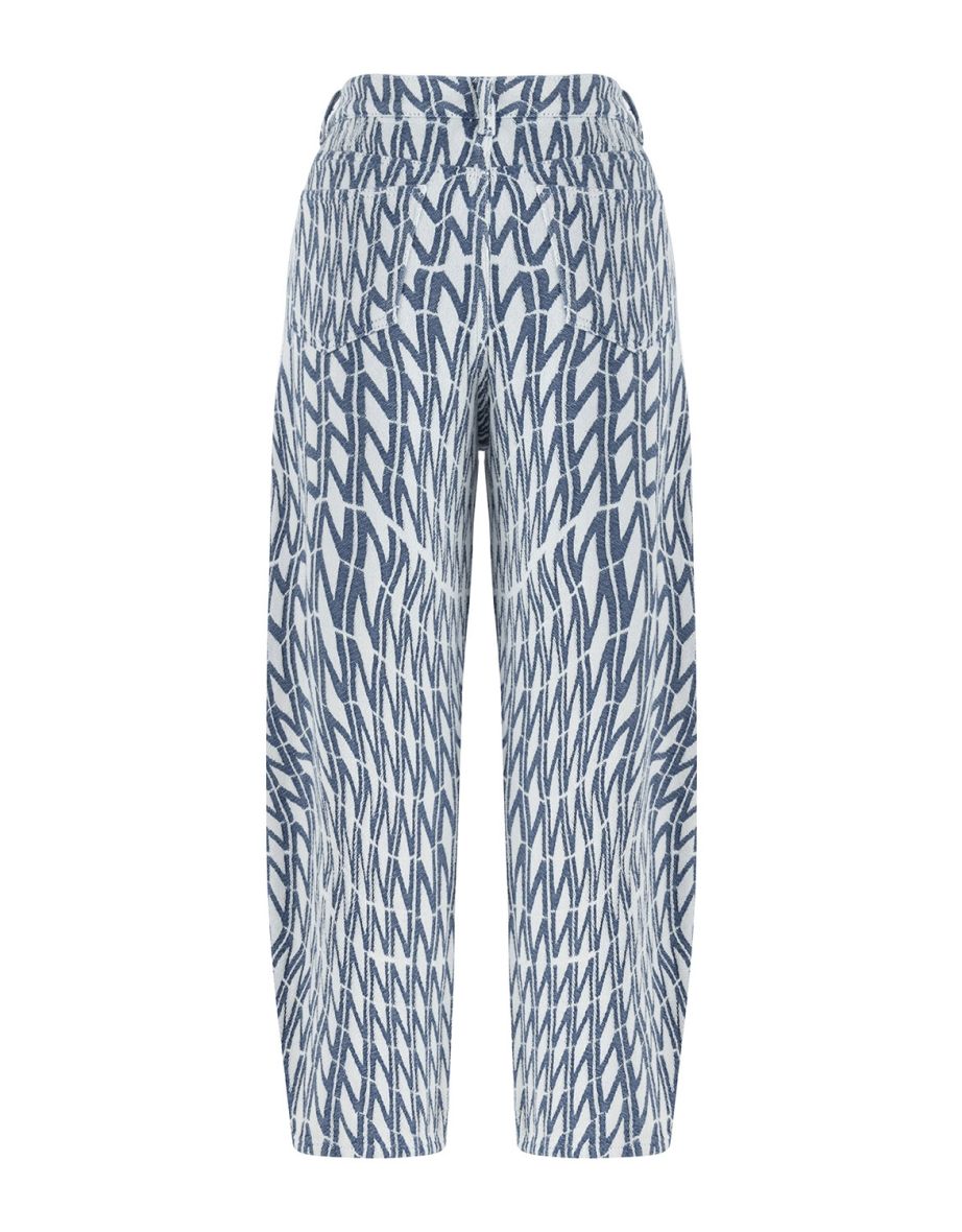 Patterned Mom Jean Trousers - 3
