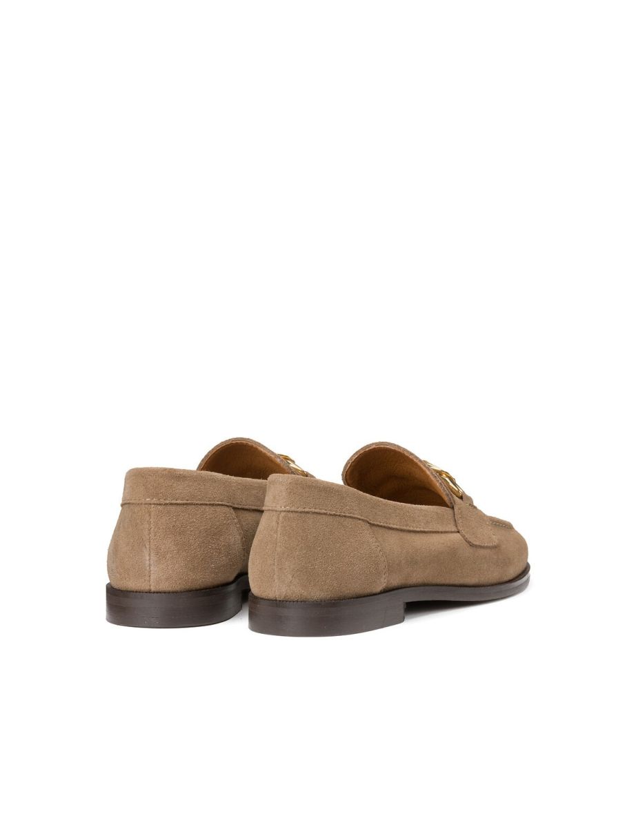 Suede Chain Detail Loafers - 3