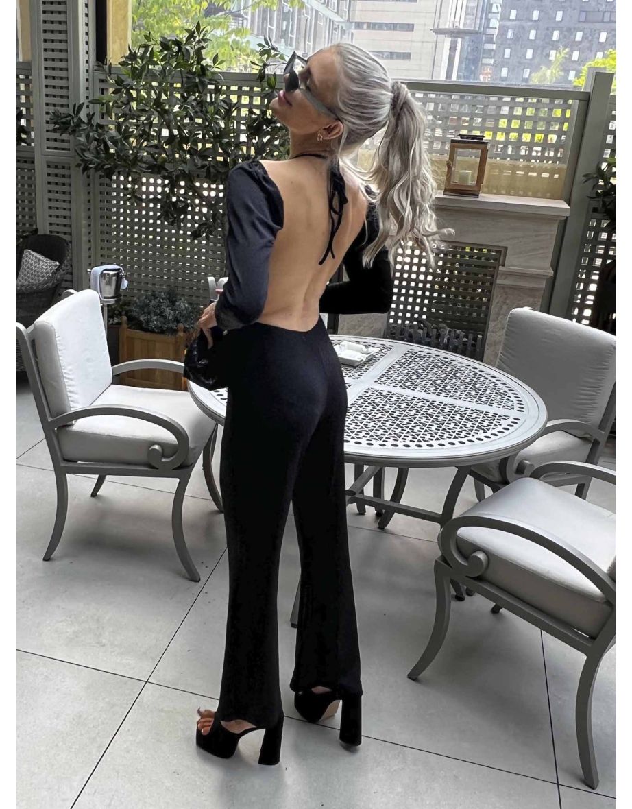 Glamorous Black Flared Bodycon Jumpsuit - 3