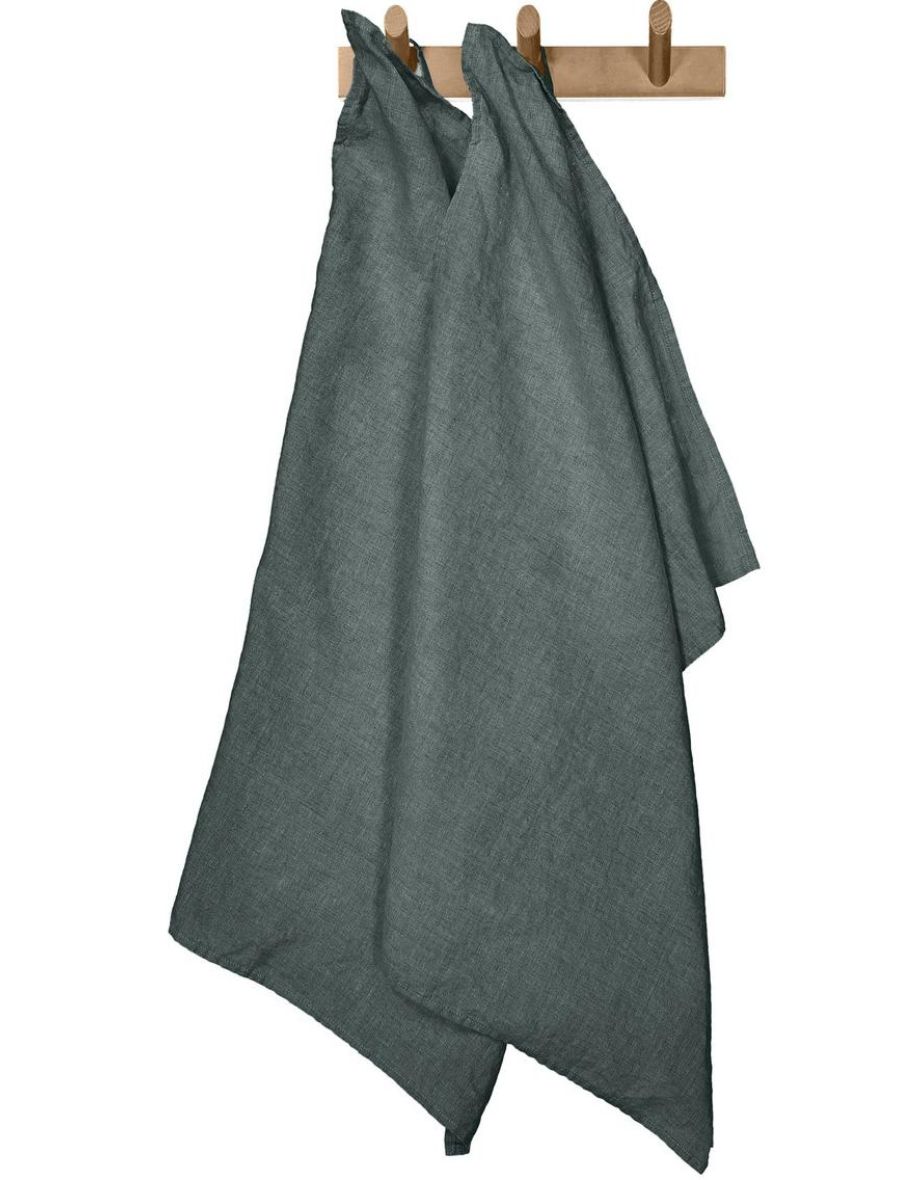 Victorine Set of 2 Pure Washed Linen Tea Towels