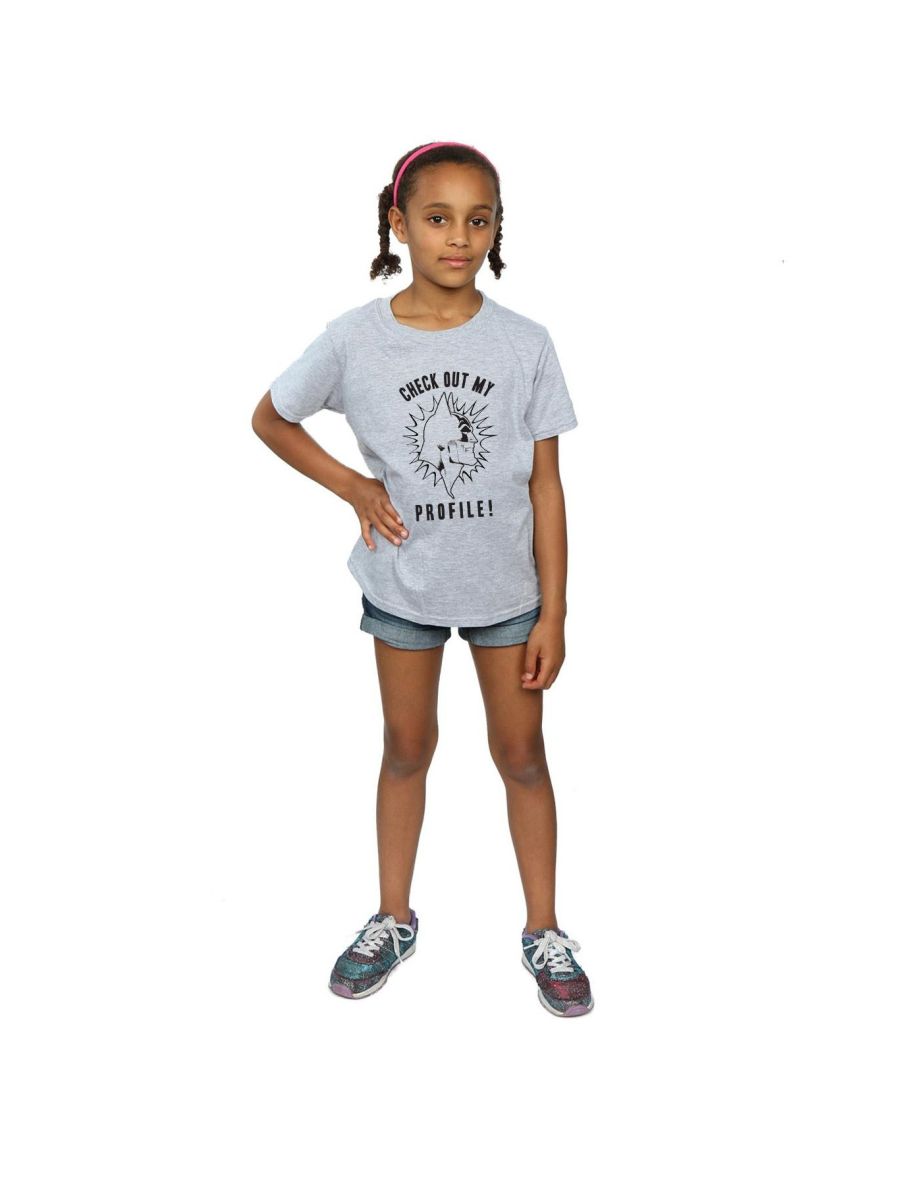 DC Comics Girls Batman Check Out My Profile Cotton T-Shirt - Sports Grey - 3