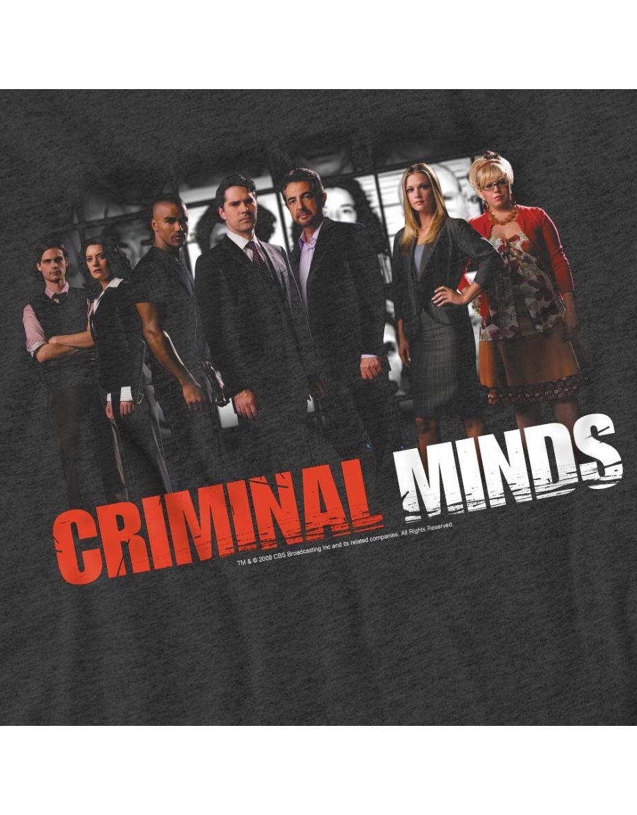 Criminal Minds Unisex Adult The Brain Trust T-Shirt - Charcoal - 3