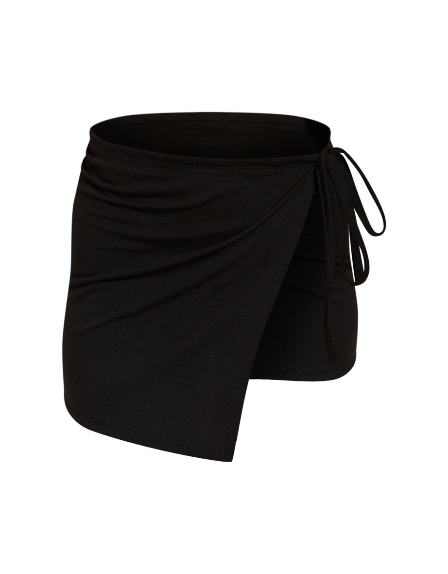 Black Cotton Look Mini Sarong - 5