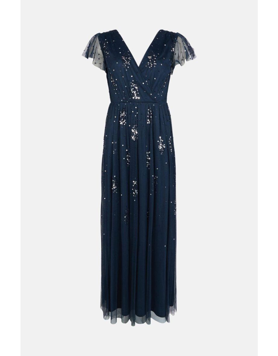 Embellished Body Frill Sleeve Dress - 3