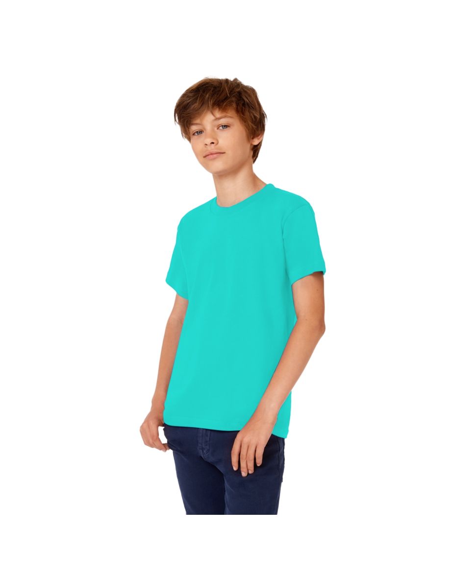 B&C Kids/Childrens Exact 190 Short Sleeved T-Shirt - Swimming Pool - 1