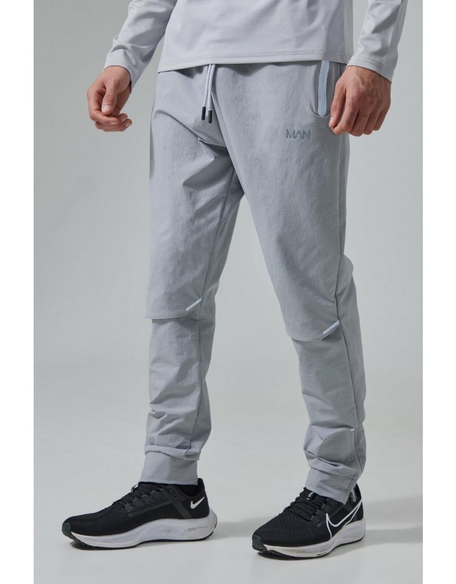 Man Active Knee Vent Running Jogger - grey