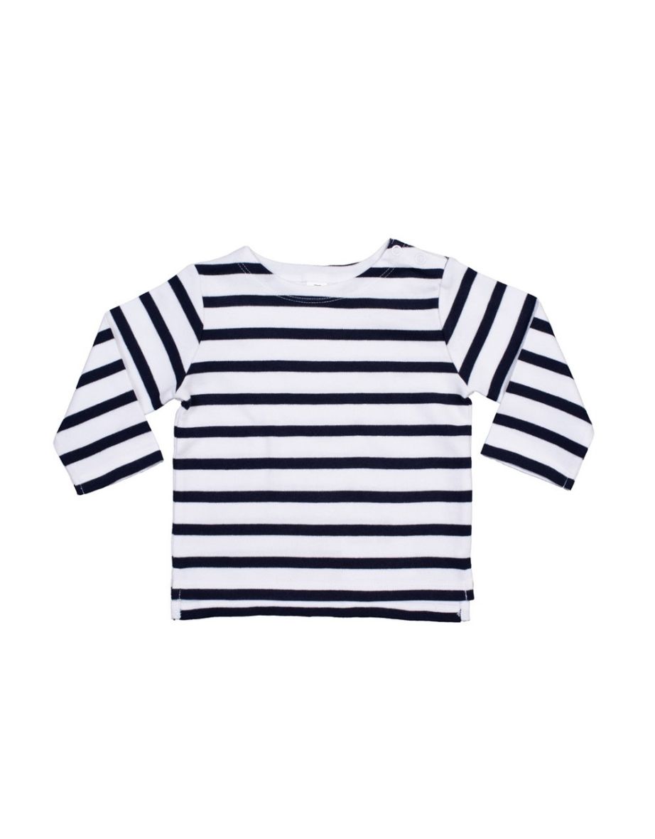 Babybugz Baby Breton Top - White/Nautical Navy