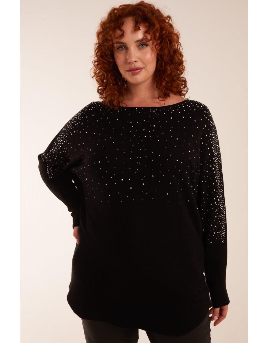 Curve Sparkly Diamante Jumper