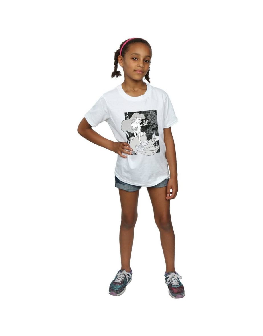 The Little Mermaid Girls Ariel Cotton T-Shirt - White - 2