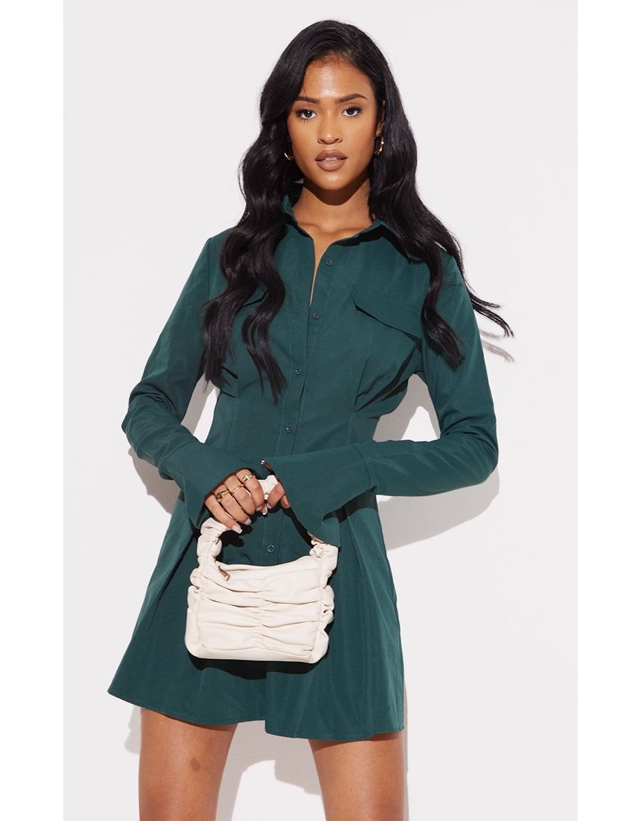 Cinched waist shirt dress online