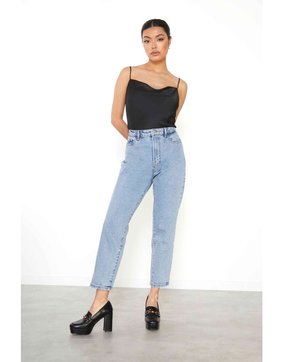 Glamorous Black Cowl Neck Cami Top