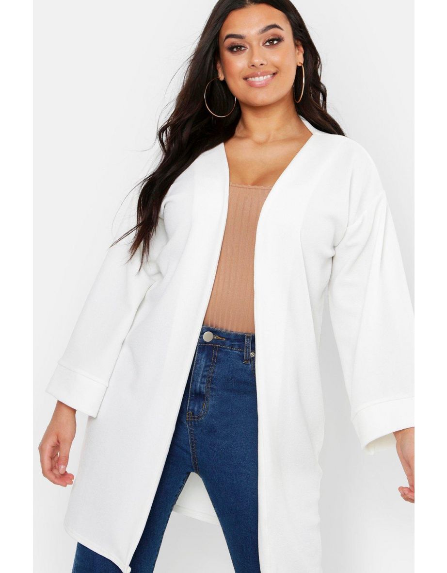 Plus Kimono Sleeve Duster - white - 3
