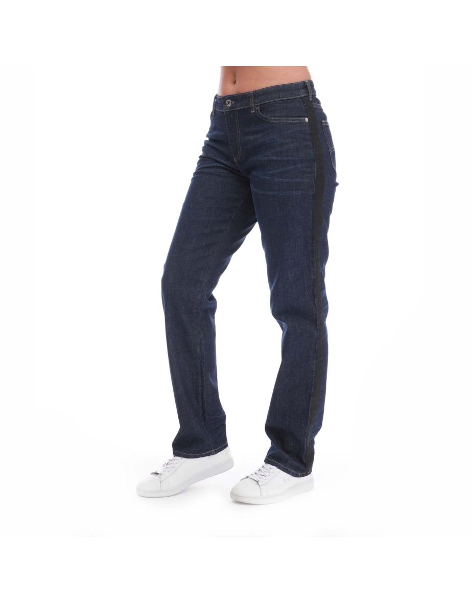 Shop Women s Emporio Armani J15 Regular Fit Jeans in Blue Online in Oman VogaCloset