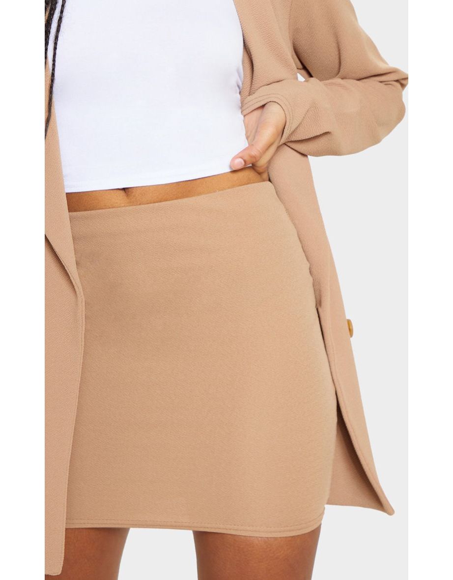 Camel Mini Suit Skirt - 5